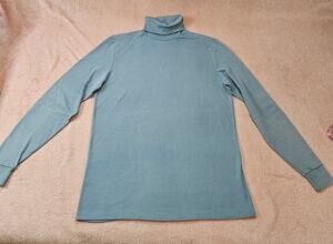 Allen-A Vintage 90s Blue Cotton Blend Long Sleeve Turtleneck Men's XL